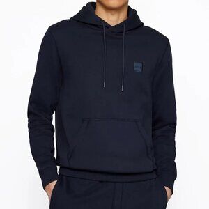 Hugo Boss Men's Regular-Fit French Terry Logo Patch Hoodie